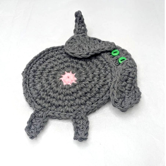 Hand Crafted Dog Butt Coasters Set of Two Crochet Puppy Coffee Table Mug Rug NEW - Picture 10 of 14